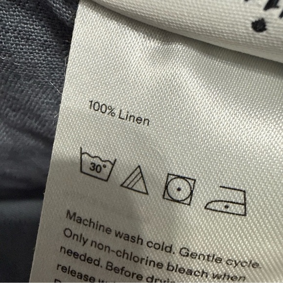 QUINCE European Linen 2 Piece Flat & Fitted Sheet Set Queen Charcoal Gray - Picture 8 of 14